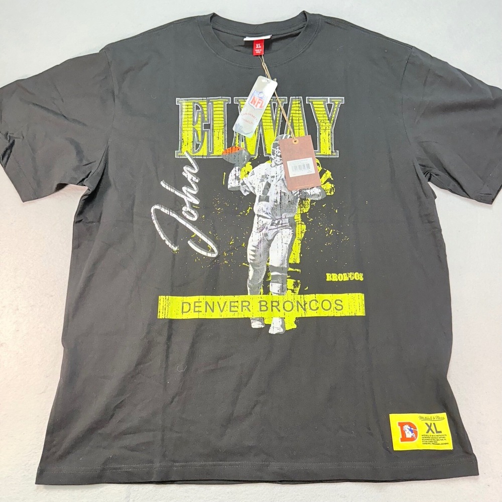 Mitchell & Ness John Elway Denver Broncos NFL Graphic‎ T-Shirt XL NWT